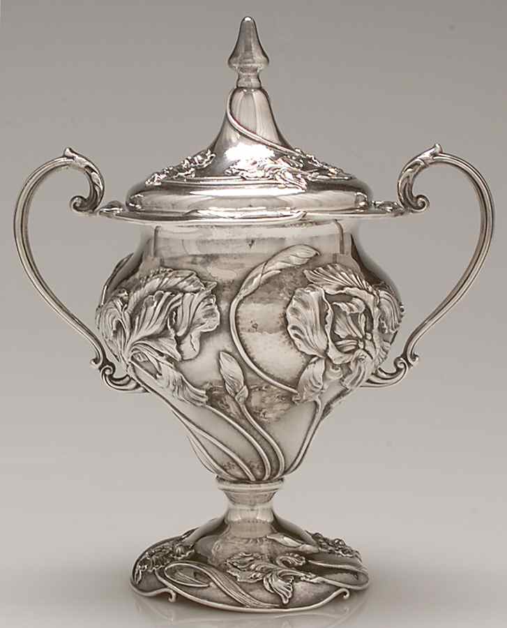SHR13 (Sterling, Hollowware) Sugar Bowl & Lid by Shreve Silver-1