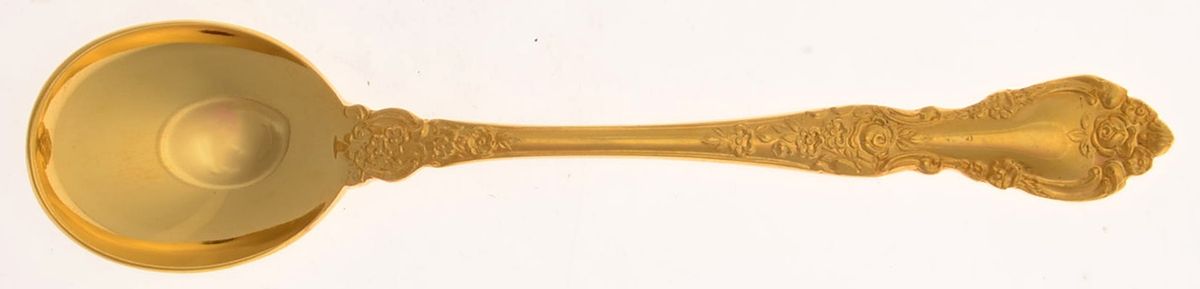 Golden Antique Rose (Gold Electroplate) Sugar Spoon by Stanley Roberts-1