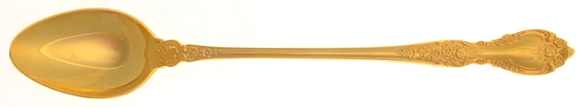 Golden Antique Rose (Gold Electroplate) Iced Tea Spoon by Stanley Roberts-1