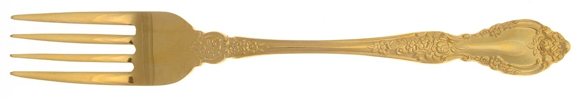 Golden Antique Rose (Gold Electroplate) Fork by Stanley Roberts-1