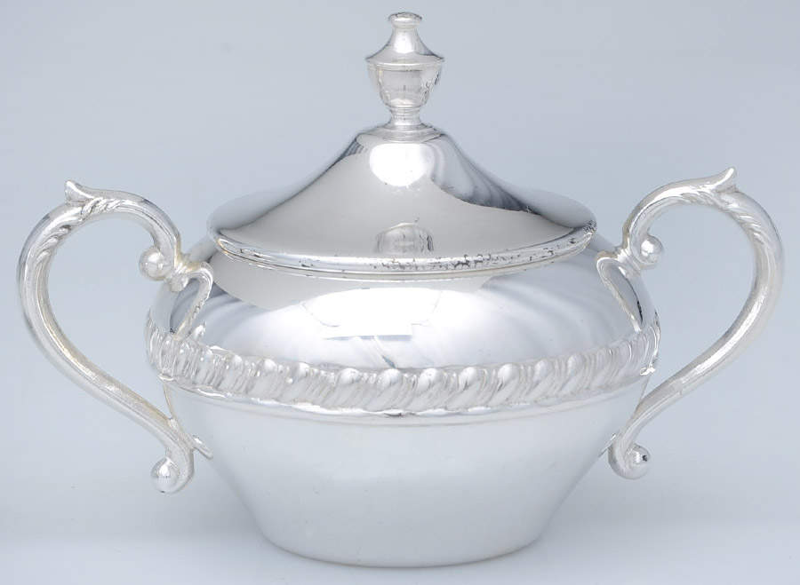 SDN10 (Silverplate, Hollowware) Mini Open Sugar Bowl by Sheridan Silver Co-1