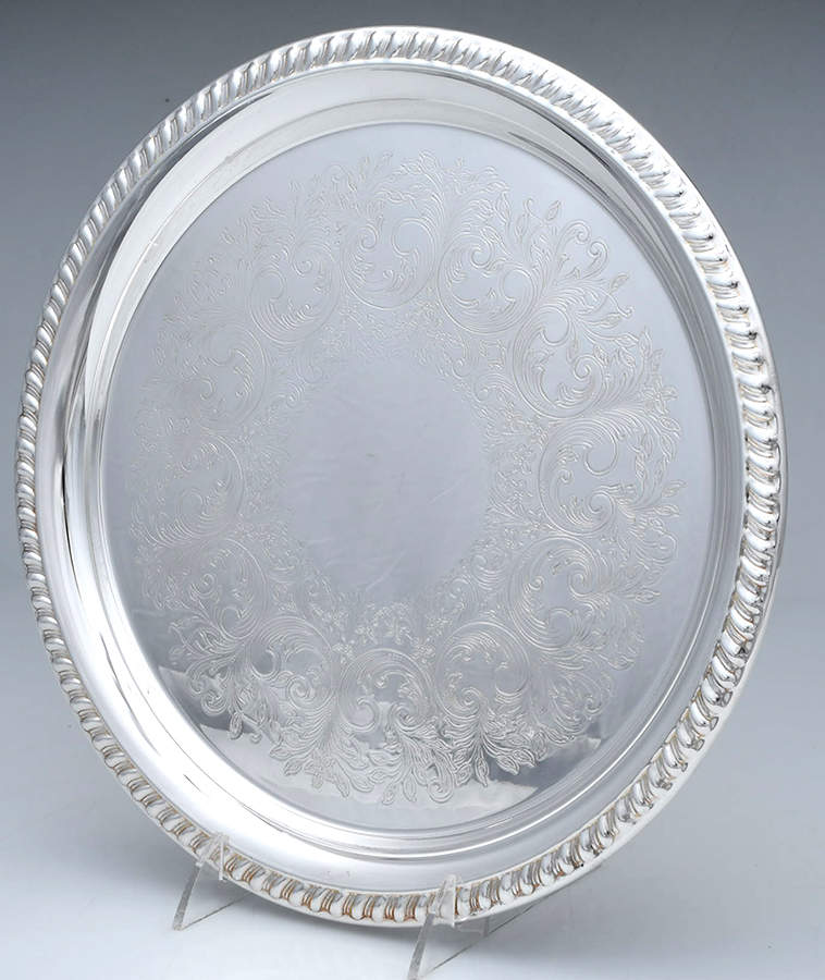 SDN10 (Silverplate, Hollowware) 12" Round Tray by Sheridan Silver Co-1