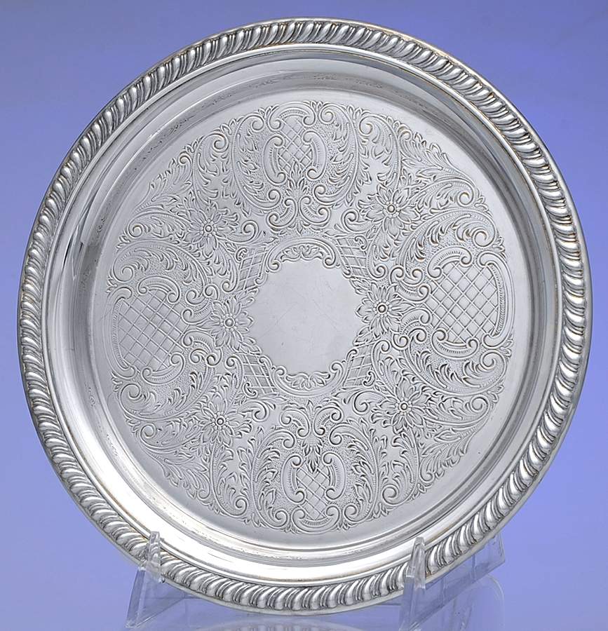 SDN10 (Silverplate, Hollowware) 8" Round Tray by Sheridan Silver Co-1