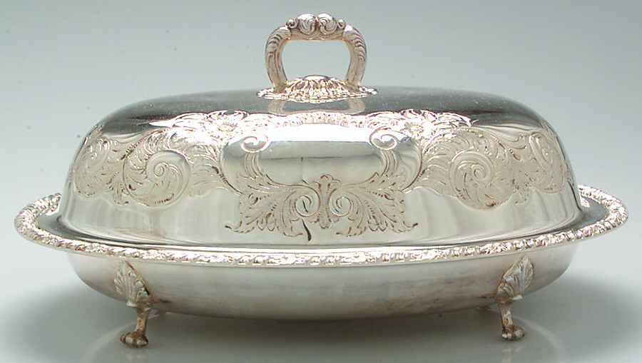 Silverplate Hollowware Oval Buffet Server No Glass Liner by Sheffield Silver Co (England)-1