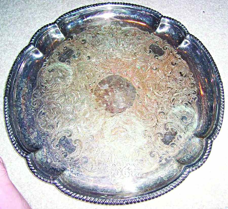 16-330 (Silverplate, Hollowware) Round Silverplate Tray by Sheffield Mint-1