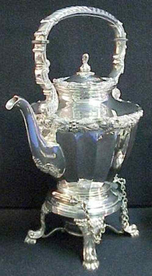 1366 (Sterling, Hollowware) Kettle, Stand & Burner by Sanborns (Mexico)-1