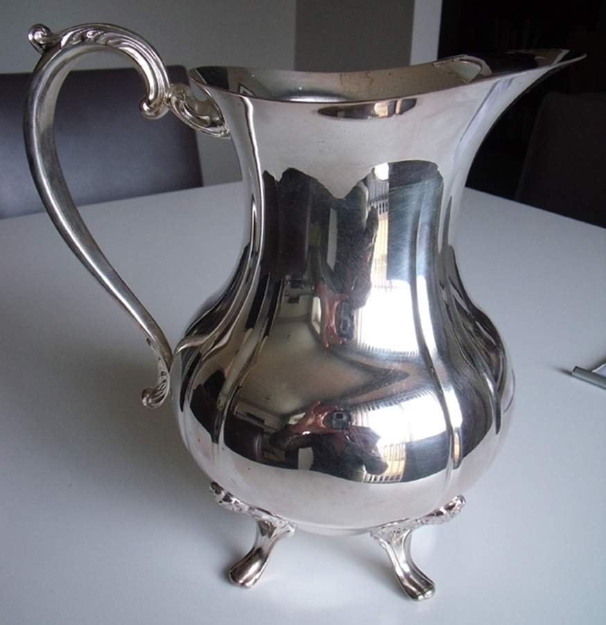 Fluted (Silverplate, Hollowware) Silverplate Water Pitcher by Sheridan Silver Co-1
