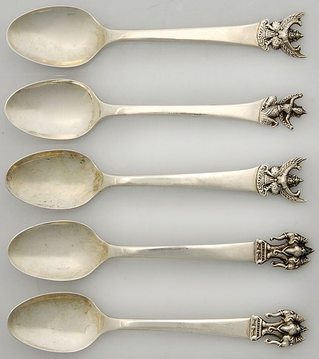 Sterling Flatware (Set of 5) Demitasse Spoons by Siam Silver-1