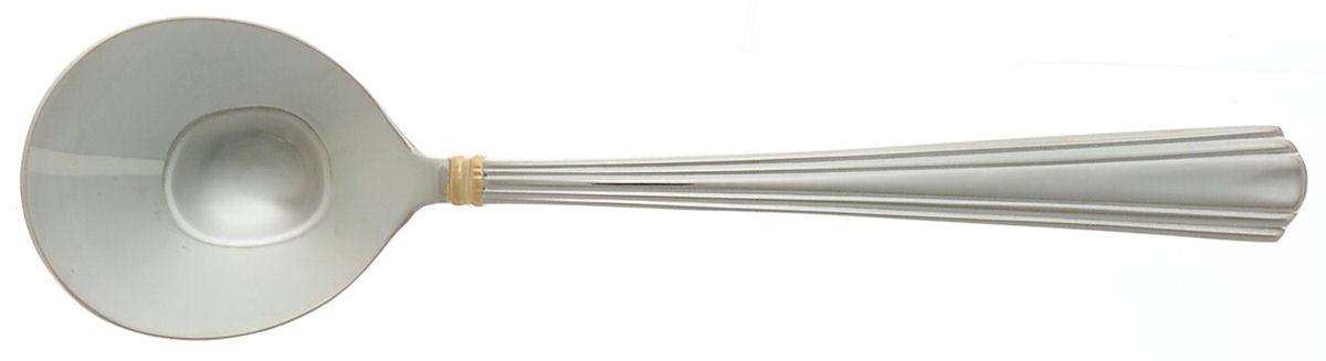 SMD2 (Stainless, Gold Accent) Round Bowl Soup Spoon (Cream Soup) by Carl John Schmidt-1