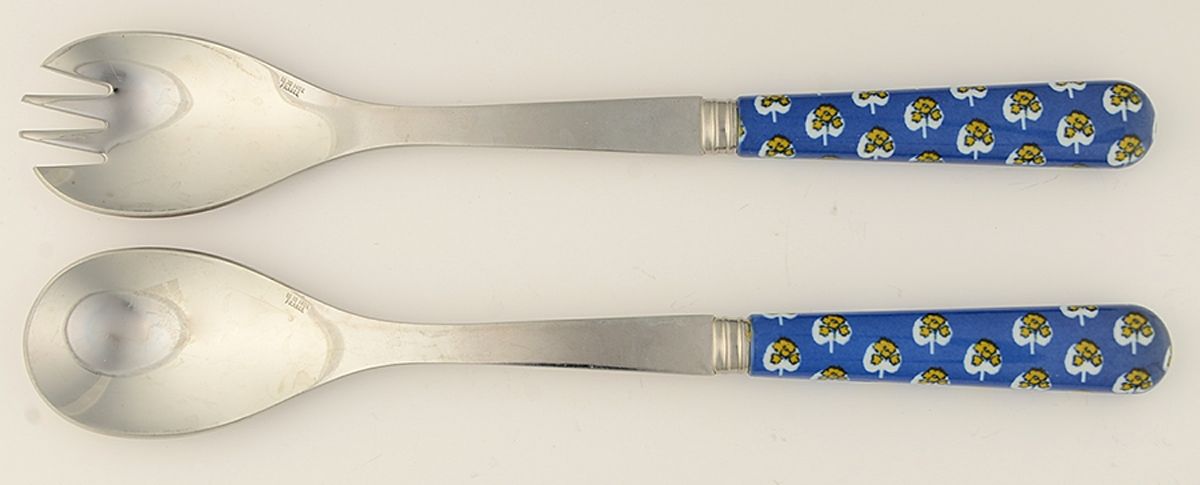 Provencale-Blue(Stainless) 2 Pc Salad Set with Stainless Bowl by Sabre-1