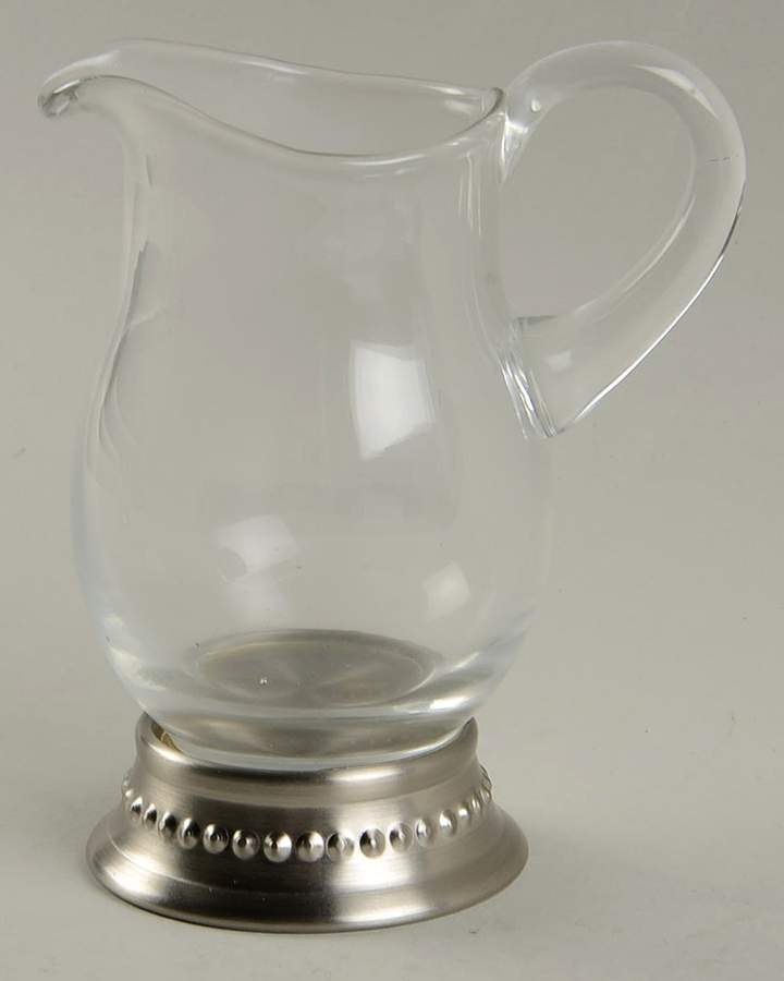 Astoria (Stainless, Hollowware) Glass Creamer with Metal Foot by Southern Living-1