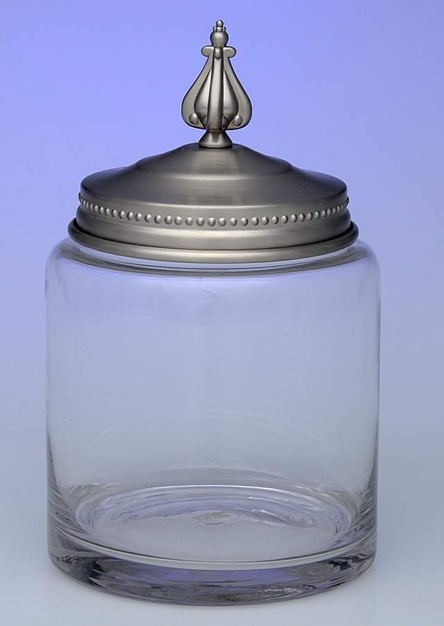 Astoria (Stainless, Hollowware) Small Glass Canister & Metal Lid by Southern Living-1