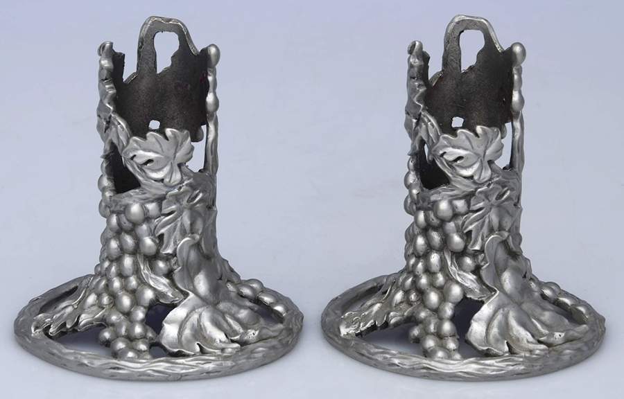 Pewter Hollowware Set of 2 Taper Candleholder by Seagull Pewter-1