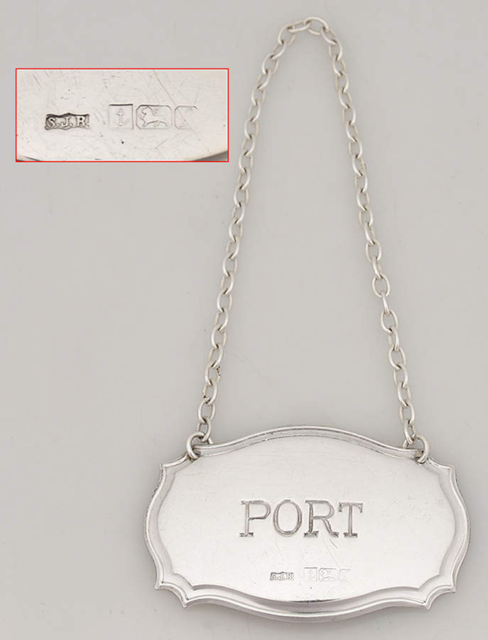 Sterling Hollowware Decanter Label by S J Rose & Son-1
