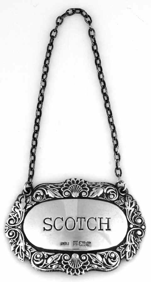 Sterling Hollowware Decanter Label by S J Rose & Son-1