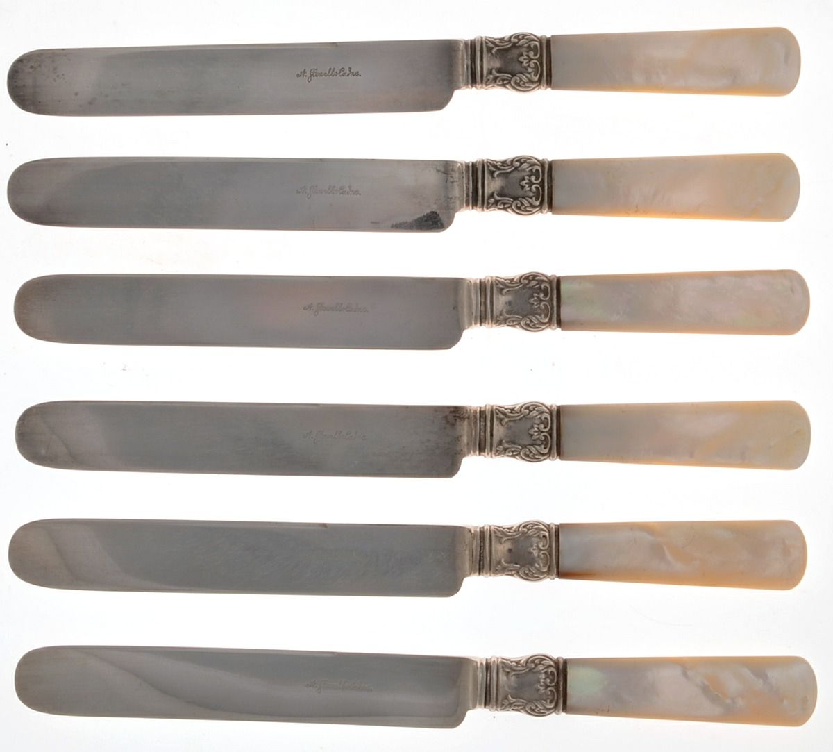 Pearl Handle Flatware 1 (Sterling) Pearl Handle Breakfast Knive - Set of 6 by Stowell & Co-1