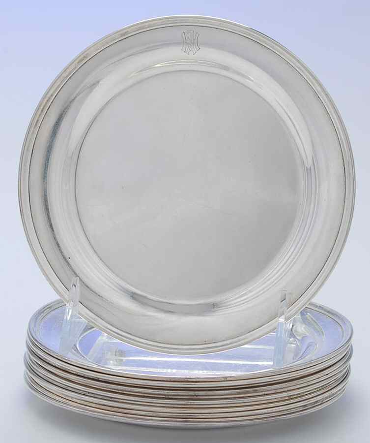 5075 (Sterling, Hollowware) Bread & Butter Plate - Set of 12 by Shreve Silver-1