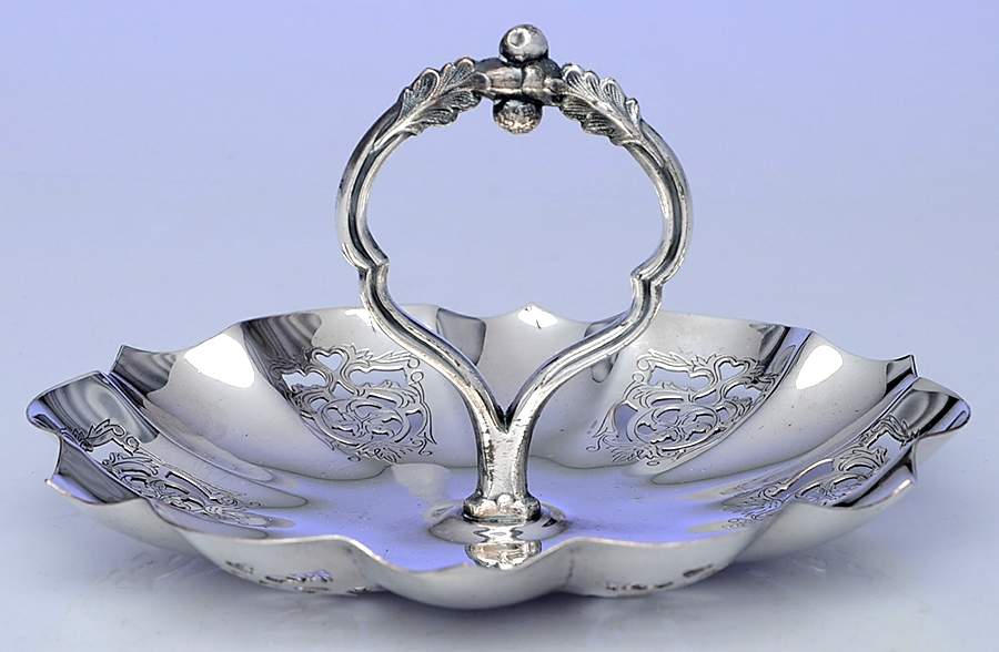 1003 (Silverplate, Hollowware) 6" Handled Bon Bon Bowl by Stanley&Aylword Ltd-1