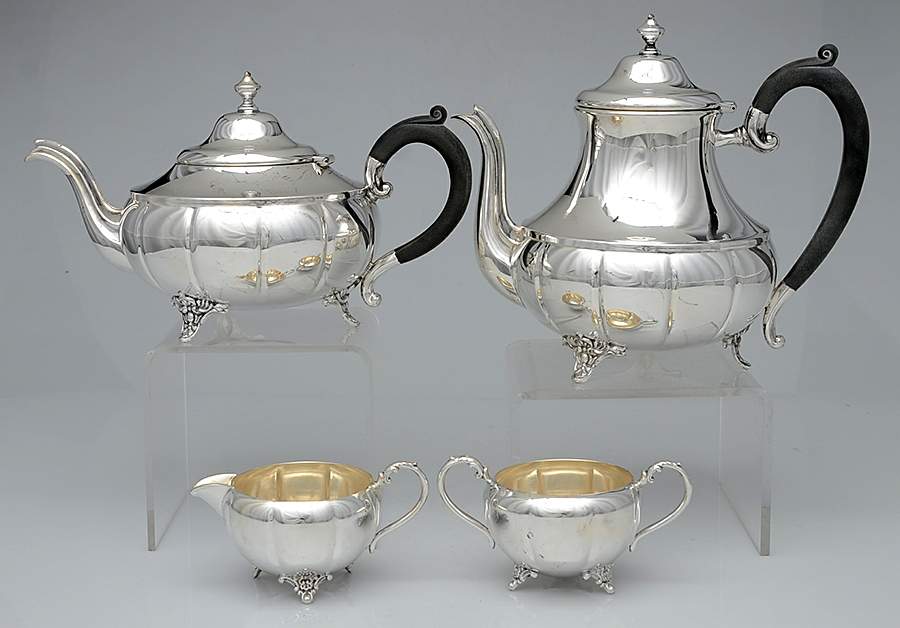 327 (Silverplate, Hollowware) 4 Piece Tea Set (PCP, PTP, PCR, PSUO) by Stanley&Aylword Ltd-1