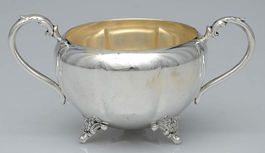 327 (Silverplate, Hollowware) Silverplate Open Sugar Bowl by Stanley&Aylword Ltd-1