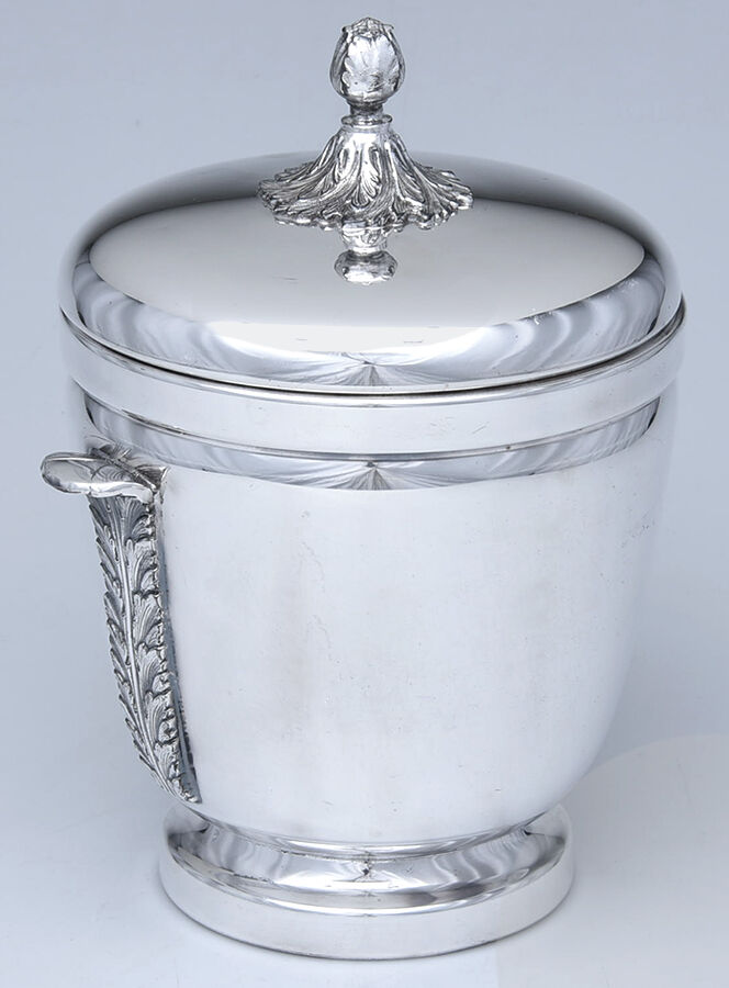 SFQ1 (Silverplate, Hollowware) Ice Bucket & Glass Liner by Saks Fifth Avenue-1