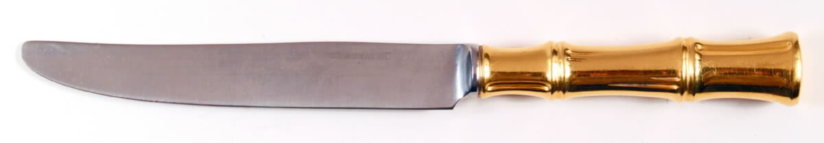 Bamboo-Gold (Sterling, Gold Vermeil, 1961) New French Hollow Knife with Bolster by Tiffany & CO SILVER-1
