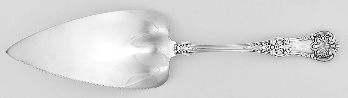 English King (Sterling, 1885, Monograms) Solid Leaf-Shape Pastry Server by Tiffany & CO SILVER-1