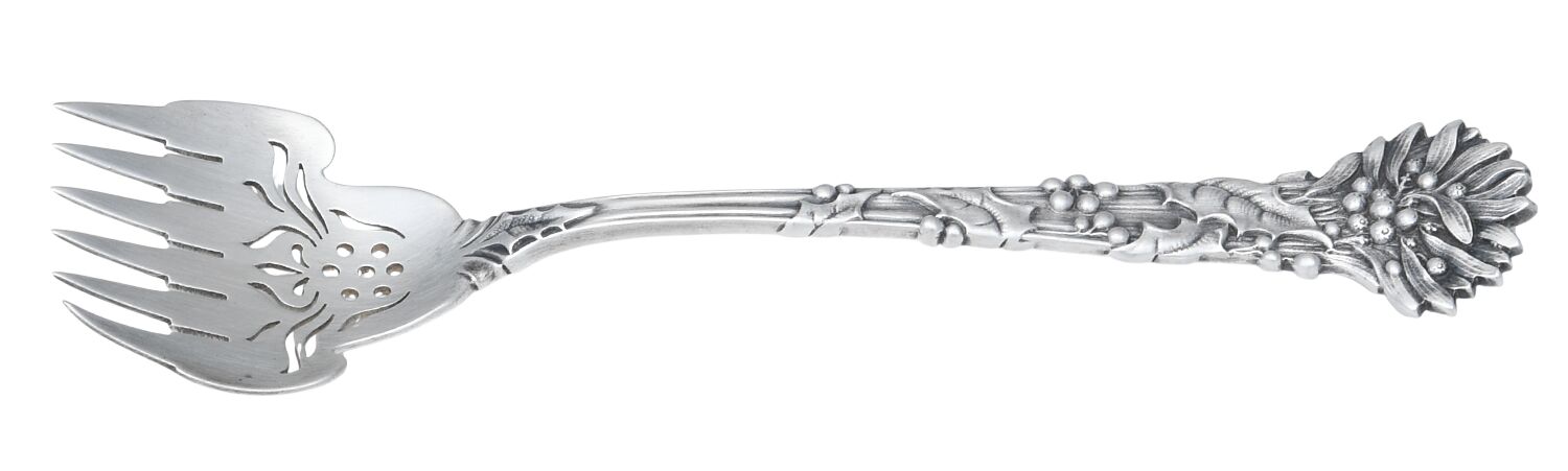Holly (Sterling, 1895) Small Solid Tined Sardine Serving Fork by Tiffany & CO SILVER-1