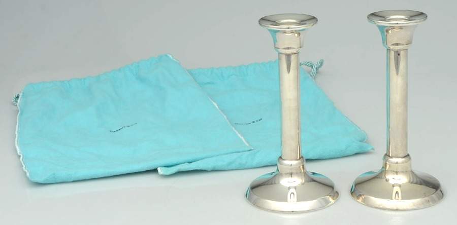 Sterling Hollowware Pair of 7" Weighted Candlestick by Tiffany & CO SILVER-1
