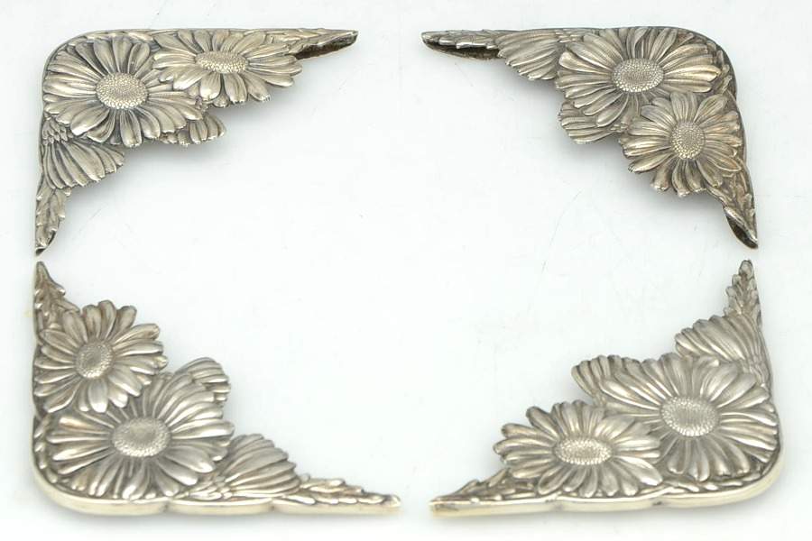 Daisy (Sterling, Hollowware) Silver Corners for Desk Pad - Set of 4 by Tiffany & CO SILVER-1
