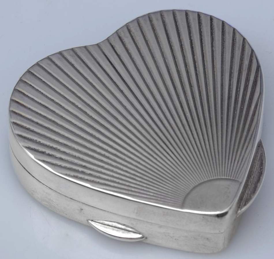 Sterling Hollowware 1" Heart Pill Box with Hinged Lid by Tiffany & CO SILVER-1