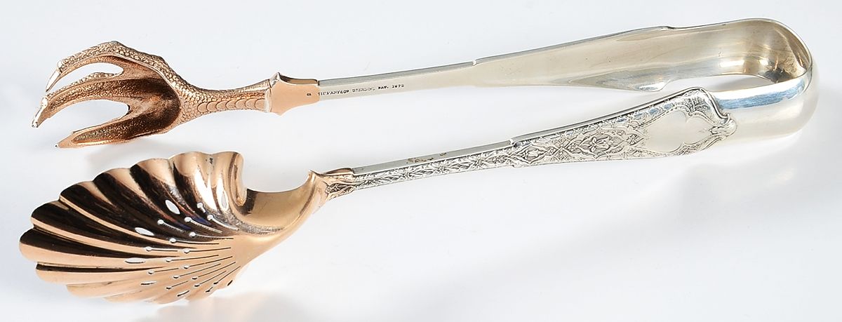 Persian (Sterling, 1872) Large Ice Serving Tongs by Tiffany & CO SILVER-1