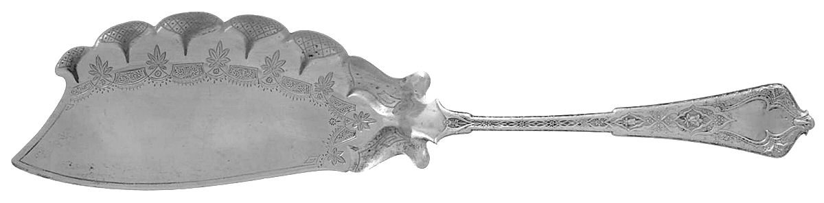 Persian (Sterling, 1872) Large Solid Bright Cut Fish Serving Knife by Tiffany & CO SILVER-1