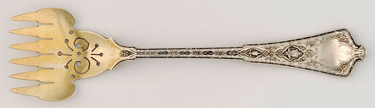 Persian (Sterling, 1872) Large Solid Tined Sardine Serving Fork by Tiffany & CO SILVER-1