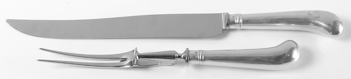 Rat Tail (Sterling, 1958) Large 2-Piece Roast Carving Set w/Stainless Blade by Tiffany & CO SILVER-1