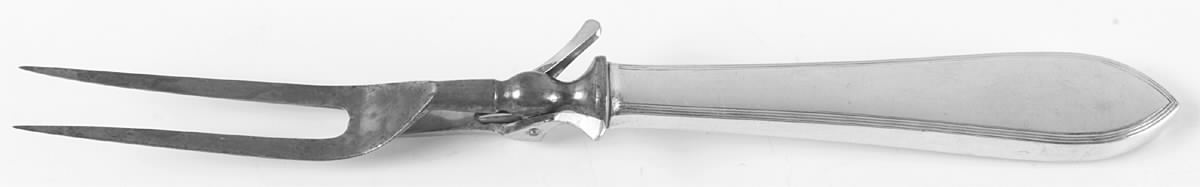 Reeded Edge (Sterling, 1937, No Monograms) Small Steak Carving Fork with Stainless Prongs by Tiffany & CO SILVER-1