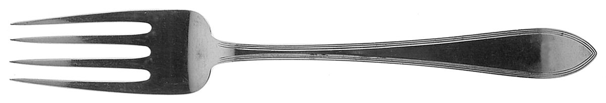 Reeded Edge (Sterling, 1937, No Monograms) Medium Solid Cold Meat Serving Fork by Tiffany & CO SILVER-1