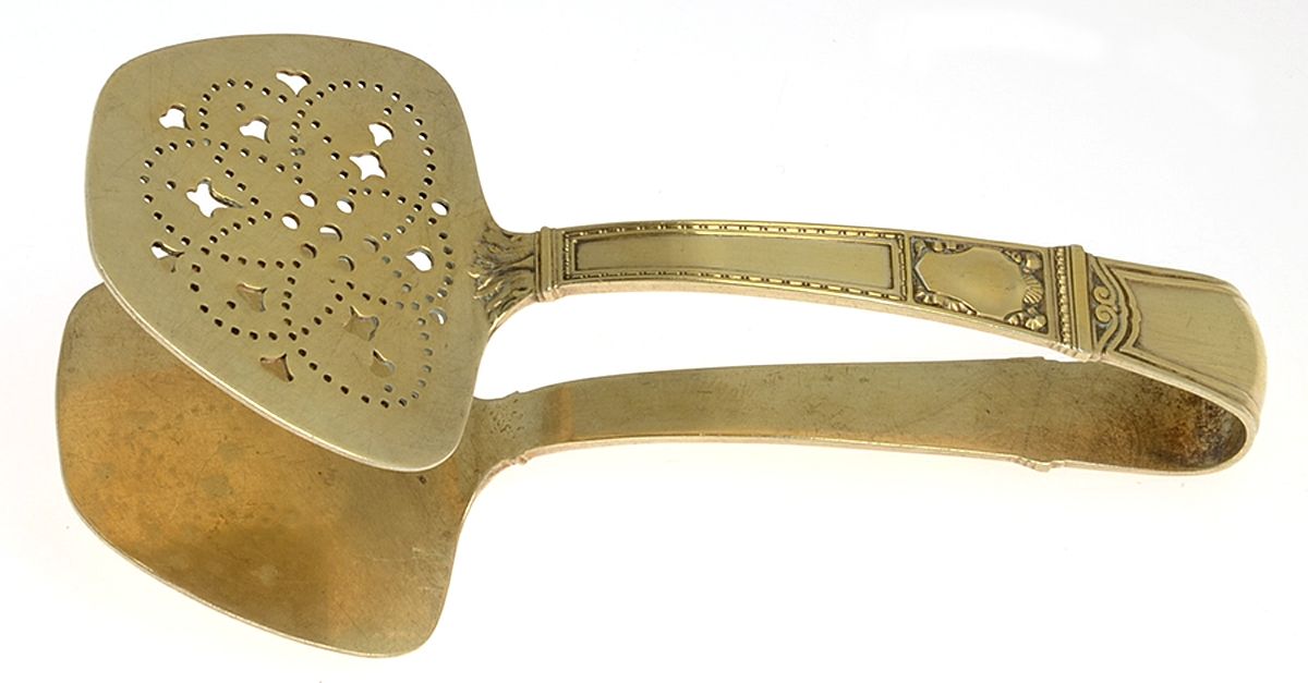 San Lorenzo (Sterling, 1916) Large Solid Gold Vermeil Sandwich Tongs by Tiffany & CO SILVER-1