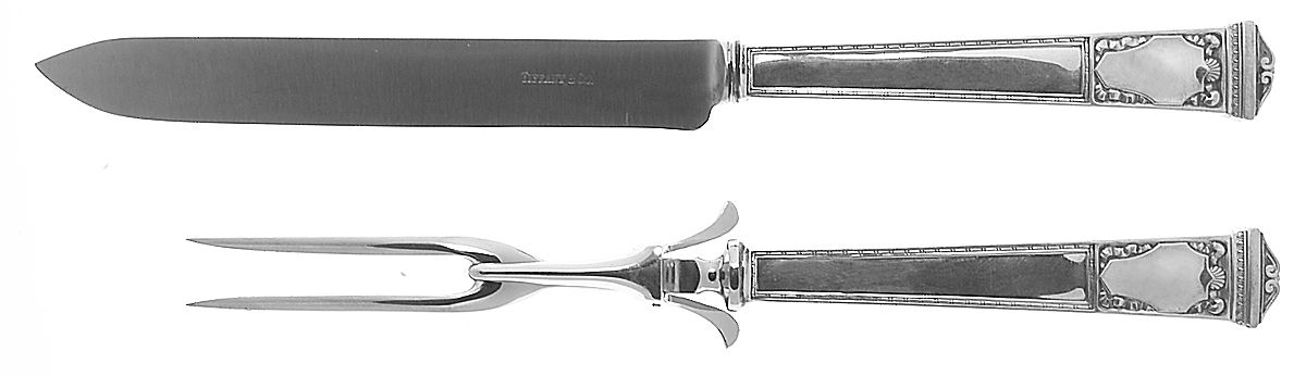 San Lorenzo (Sterling, 1916) Small Stainless Blade 2-Piece Steak Carving Set by Tiffany & CO SILVER-1