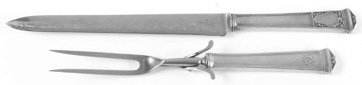 San Lorenzo (Sterling, 1916) Large 2-Piece Roast Carving Set w/Stainless Blade by Tiffany & CO SILVER-1