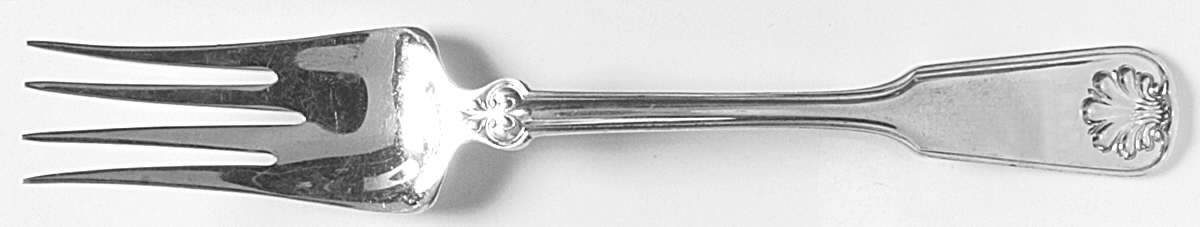 Shell & Thread (Sterling, 1905, No Monograms) Large Solid Cold Meat Serving Fork by Tiffany & CO SILVER-1