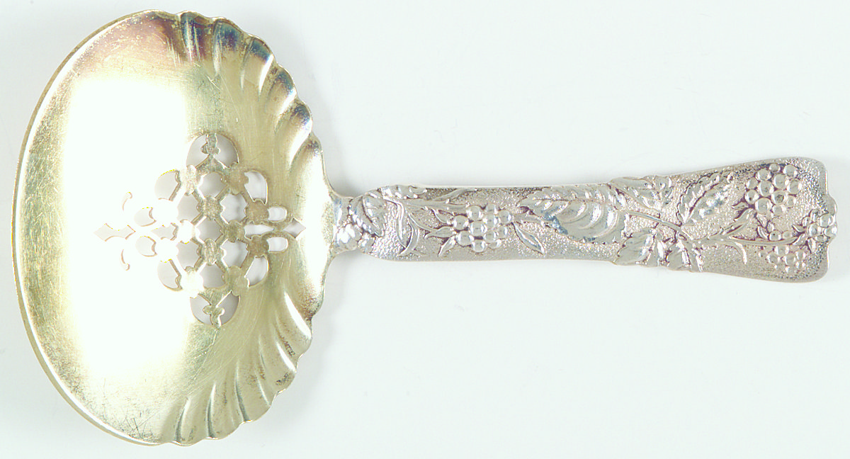 Vine-Multi Motif (Sterling, 1872) Bon Bon Spoon with Pierced, Fluted Bowl by Tiffany & CO SILVER-1