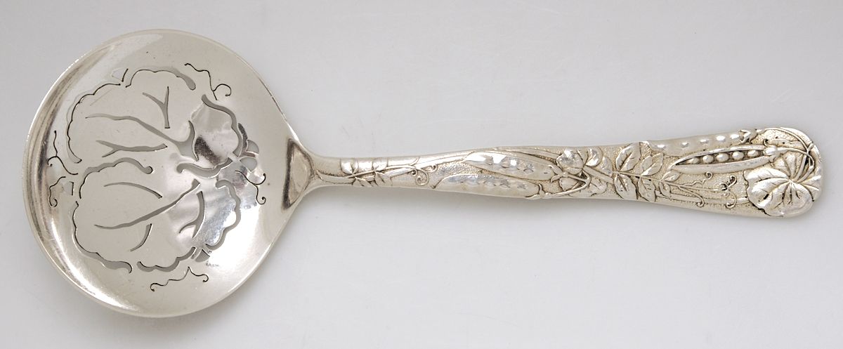 Vine-Multi Motif (Sterling, 1872) Large Pierced Pea Serving Spoon by Tiffany & CO SILVER-1