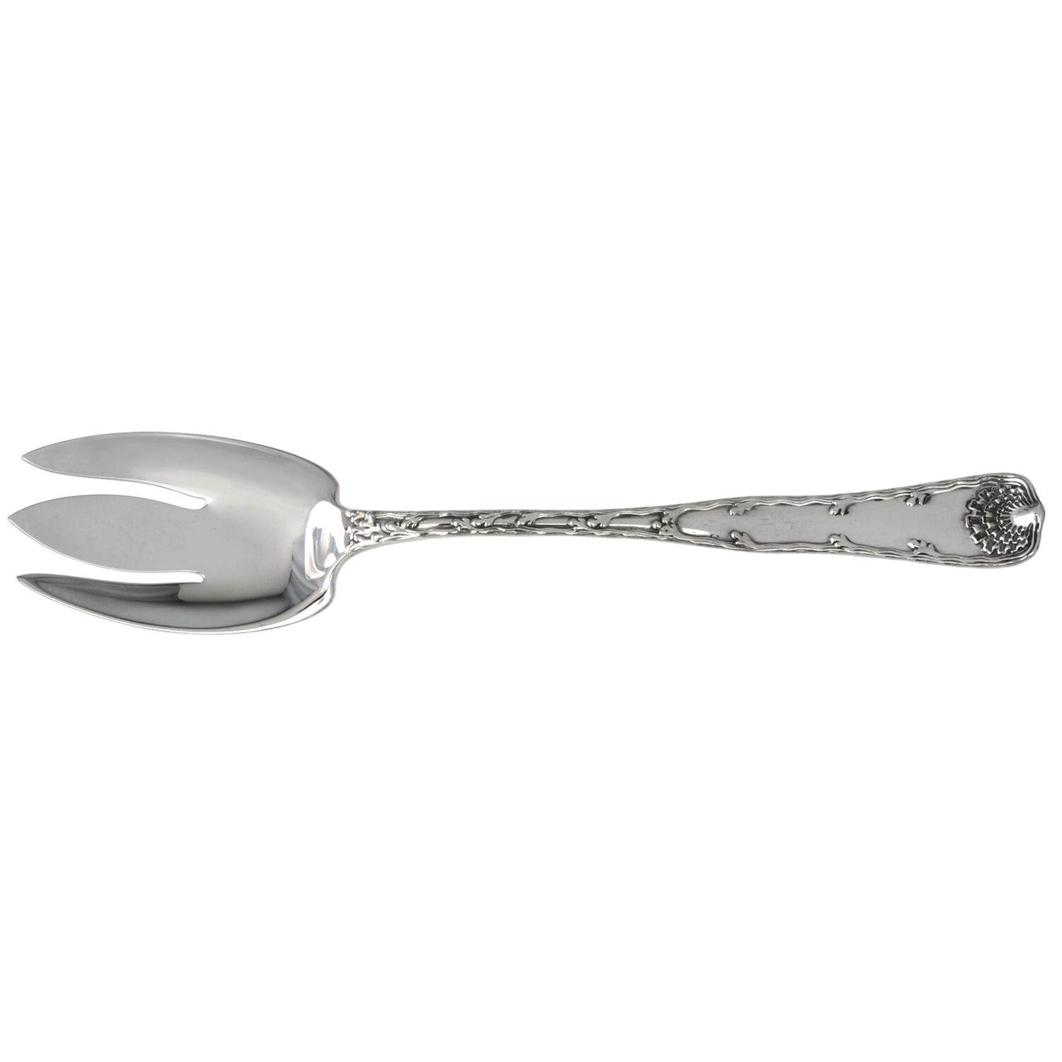 Wave Edge (Sterling, 1884) Solid Salad Serving Fork by Tiffany & CO SILVER-1