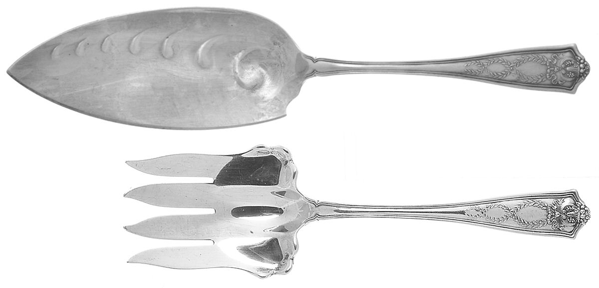 Winthrop (Sterling, 1909) 2 Piece Large Solid Fish Serving Set by Tiffany & CO SILVER-1