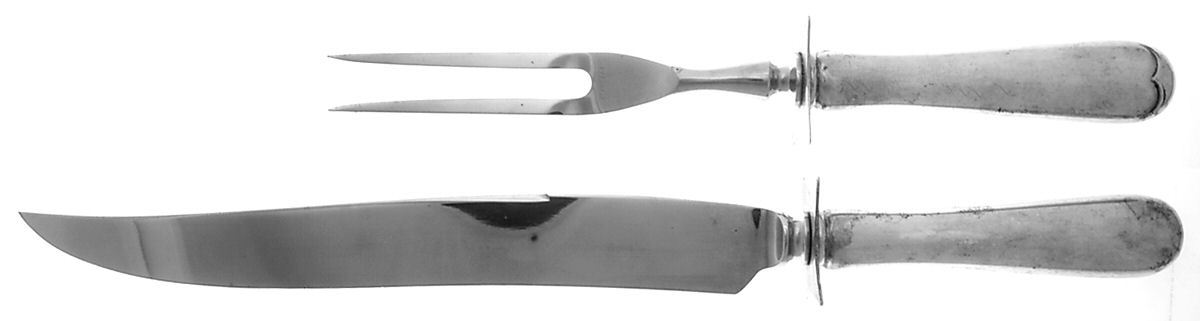 Hannah Hull (Sterling, 1927-1974) Large 2-Piece Roast Carving Set with Stainless Blade by Tuttle-1