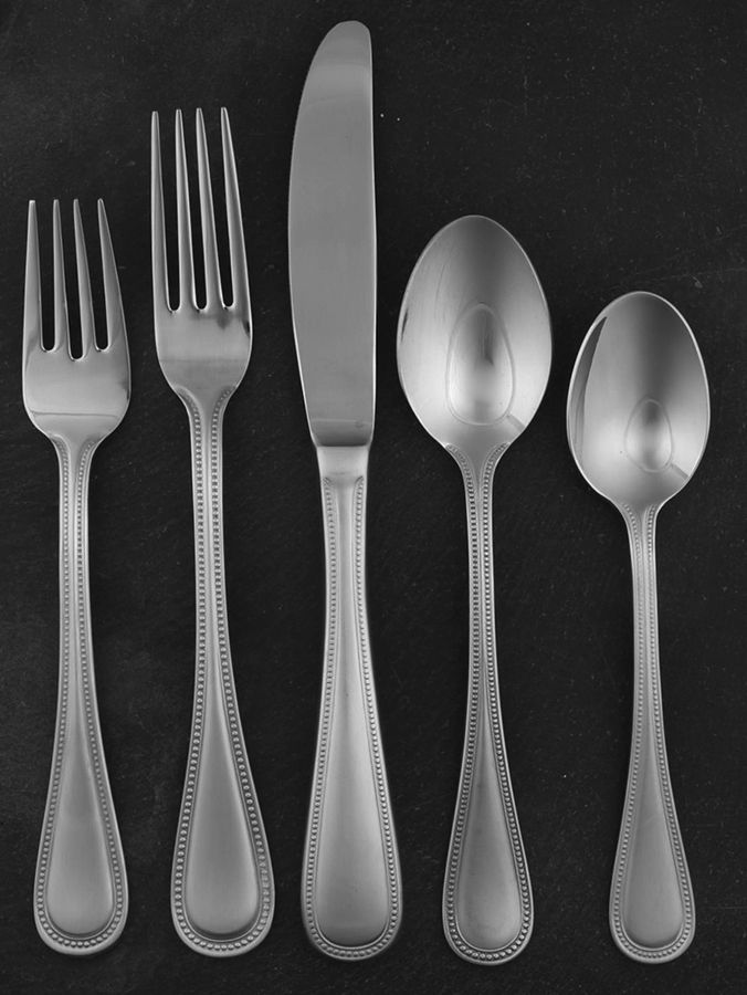 Beaded Antique (Stainless-Cutlery) 40  Piece Estate Set by Towle Silver-1