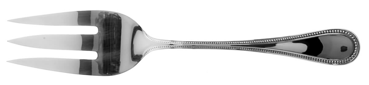 Beaded Antique (Silverplate, 1977) Large Solid Cold Meat Serving Fork by Towle Silver-1