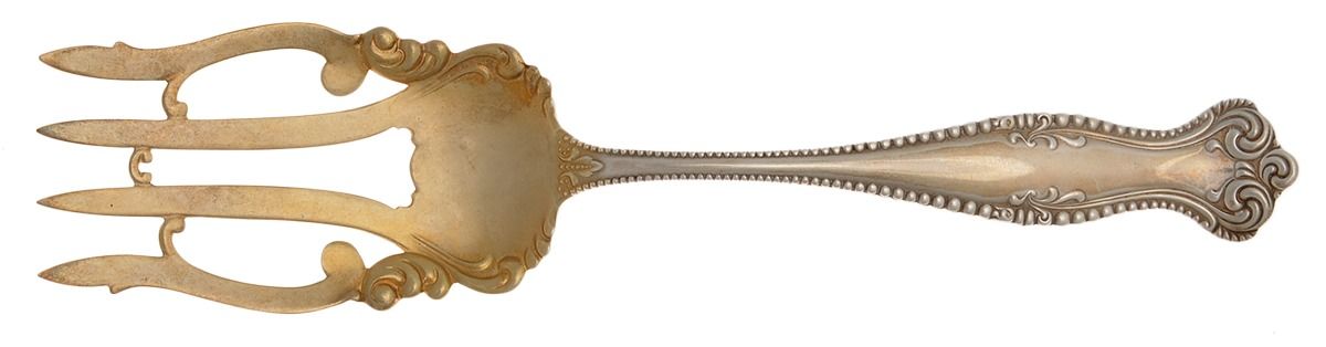 Canterbury (Sterling, 1893) Solid Salad Serving Fork by Towle Silver-1
