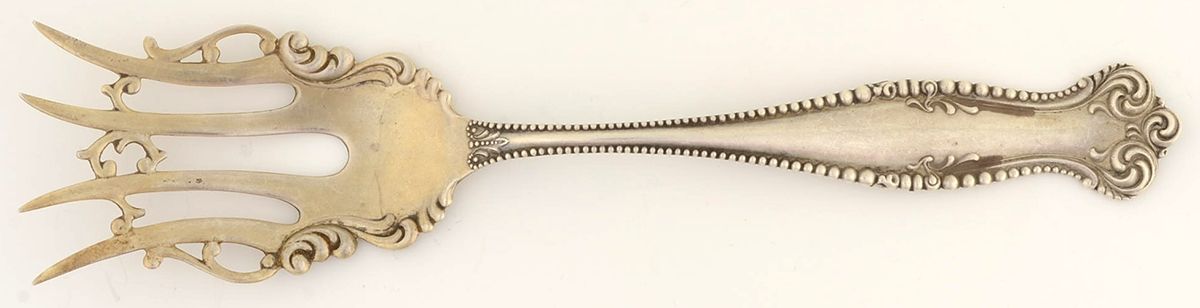 Canterbury (Sterling, 1893) Large Chipped Beef Fork by Towle Silver-1